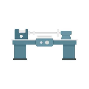 Work lathe icon flat isolated vector Stock Illustration