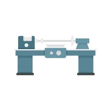 Work lathe icon flat isolated Stock Illustration