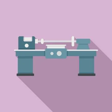 Work lathe icon, flat style Stockillustratie