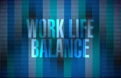 Work life balance binary background sign concept Stock Illustration