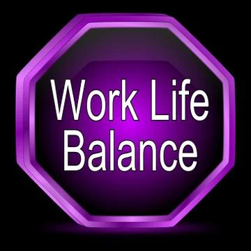 Work Life Balance button - 3D illustration Stock-Illustration