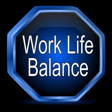Work Life Balance button Illustrazione stock
