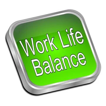 Work Life Balance button Stock Illustration