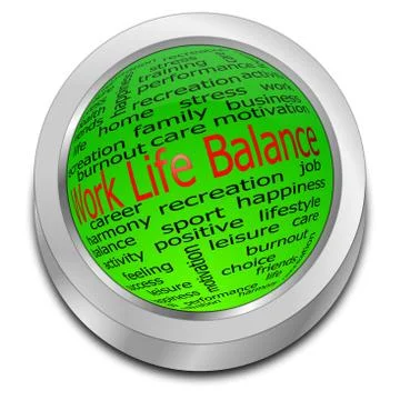 Work Life Balance button Foto stock