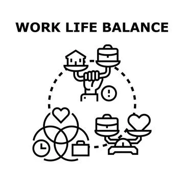 Work life balance concept finding harmony Stock Illustration