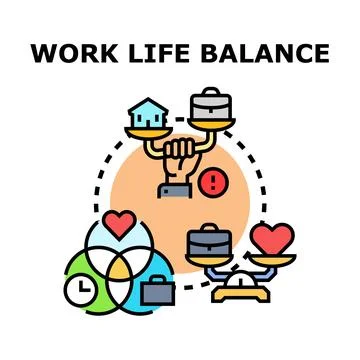 Work life balance concept finding harmony Stock Illustration
