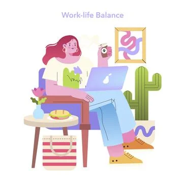 Work-Life Balance concept. Vector illustration Stock Illustration