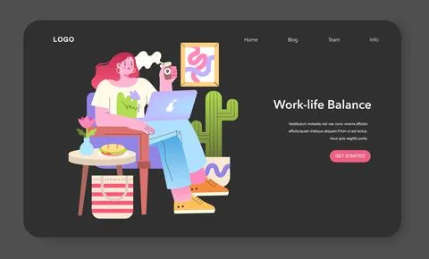 Work-Life Balance concept. Vector illustration Stock Illustration