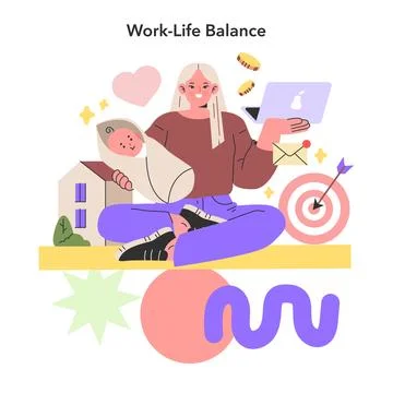 Work-Life Balance concept. Vector illustration. Stock Illustration