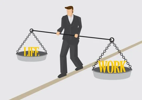 Work Life Balance Conceptual Vector Illustration Stock Illustration