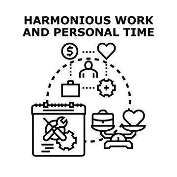 Work life balance finding equilibrium between career and personal time Stock Illustration