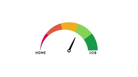 Work life balance gauge between home and job Stock Footage 305394398