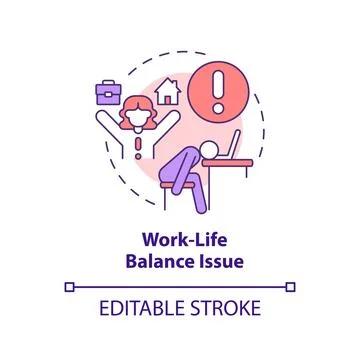 Work life balance issue concept icon Stock Illustration