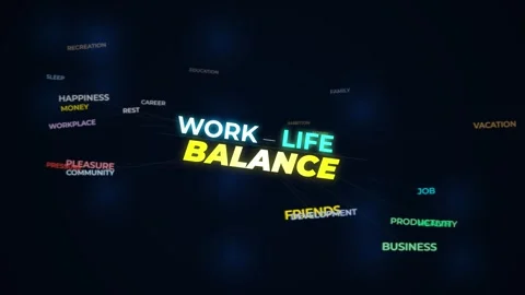 Work-life balance kinetic typography. Kinetic typography of work-life balance Stock Footage 341543058