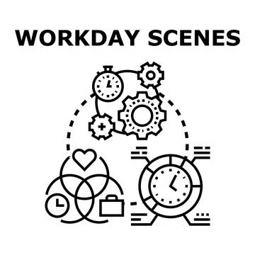 Work life balance managing tasks and productivity concept Stock Illustration