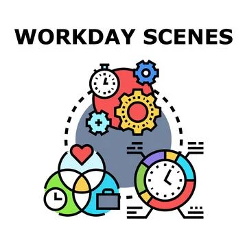 Work life balance managing tasks and productivity concept Stock Illustration