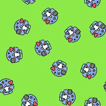 Work life balance motivation vector seamless pattern Stock Illustration