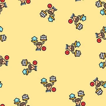 Work life balance struggles vector seamless pattern Stock Illustration