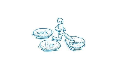 Work Life Balance Template Vector Stock Illustration