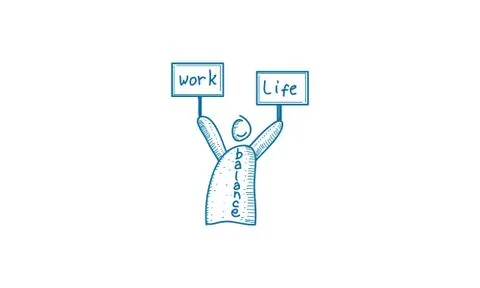 Work Life Balance Template Vector Stock Illustration