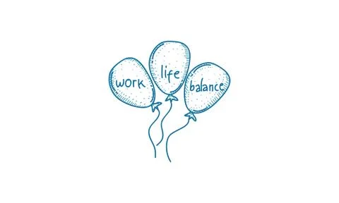 Work Life Balance Template Vector Illustrazione stock