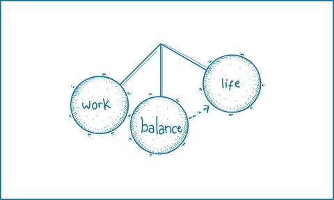 Work Life Balance Template Vector Stock Illustration
