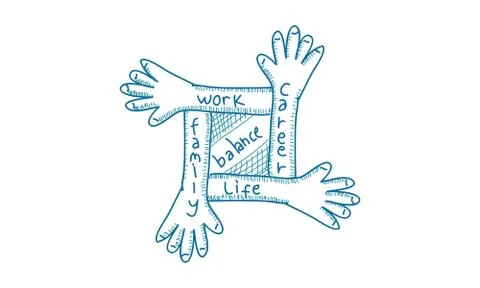 Work Life Balance Template Vector Stockillustratie