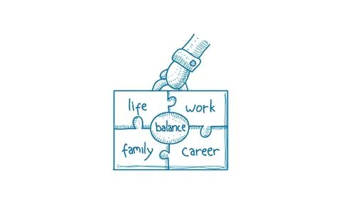 Work Life Balance Template Vector イラスト素材