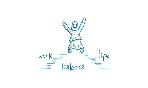 Work Life Balance Template Vector Illustrazione stock