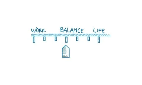 Work Life Balance Template Vector Illustrazione stock