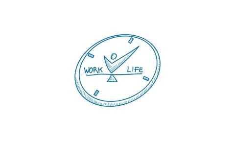 Work Life Balance Template Vector Stock Illustration