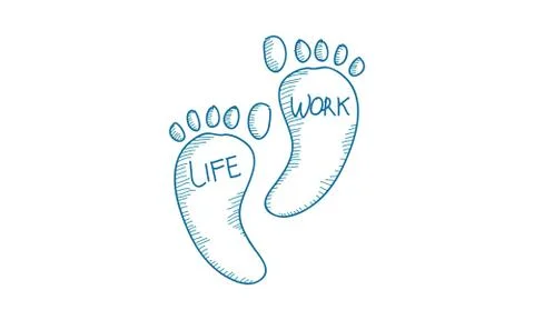 Work Life Balance Template Vector Stock Illustration