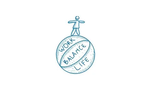 Work Life Balance Template Vector イラスト素材