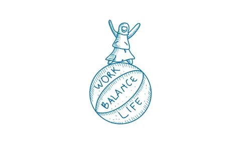 Work Life Balance Template Vector Illustrazione stock