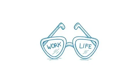 Work Life Balance Template Vector イラスト素材