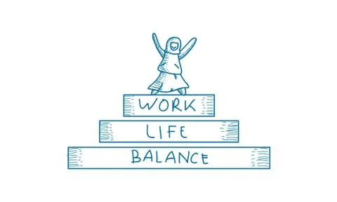 Work Life Balance Template Vector イラスト素材