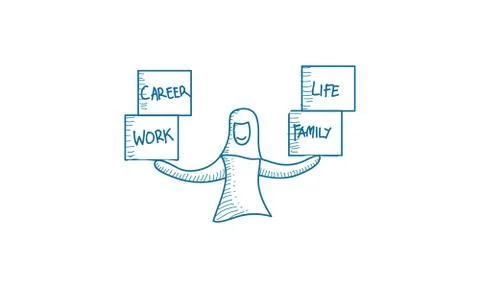 Work Life Balance Template Vector Stockillustratie