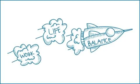 Work Life Balance Template Vector Stock Illustration