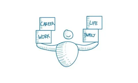 Work Life Balance Template Vector イラスト素材
