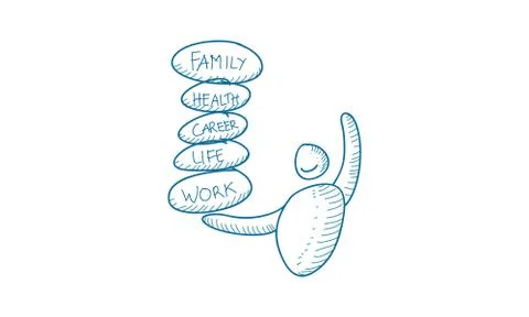 Work Life Balance Template Vector Illustrazione stock