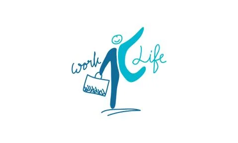 Work Life Balance Template Vector Illustrazione stock