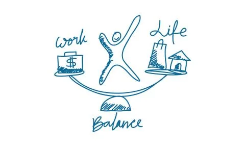 Work Life Balance Template Vector イラスト素材