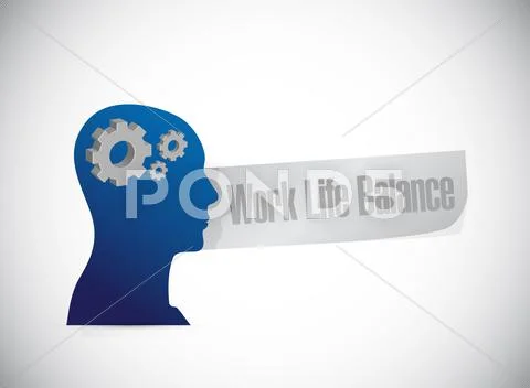 Work life balance thinking brain sign concept Illustration #55525928