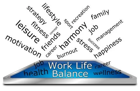 Work Life Balance wordcloud Foto stock