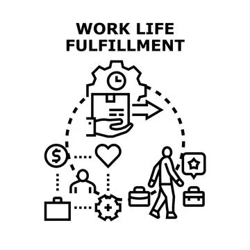 Work life fulfillment achieving professional and personal balance Stock Illustration