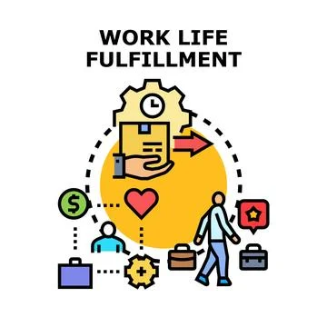 Work life fulfillment achieving professional and personal balance Stock Illustration