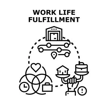 Work life fulfillment finding balance occupation concept Stock Illustration