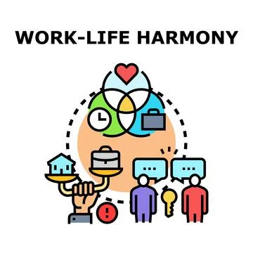 Work life harmony concept balancing professional and personal Stock Illustration