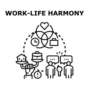 Work life harmony concept balancing professional and personal Stock Illustration