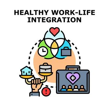 Work life integration balancing career and personal time 库存插图